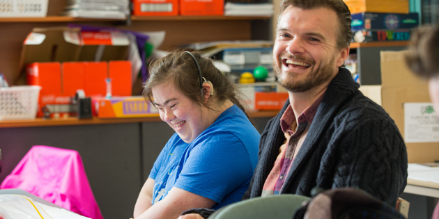 Disability student with teacher
