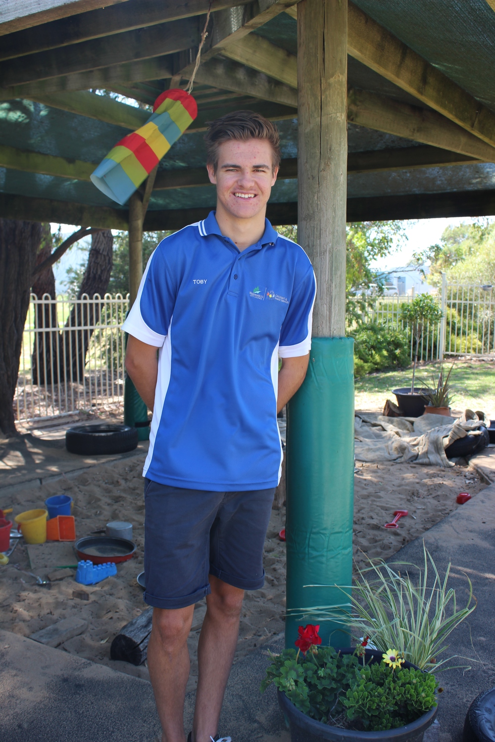 Toby Bishop working at Warrnambool child care centres