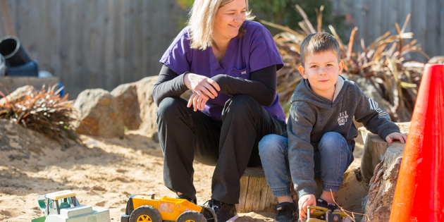 Joy Lawrence at childcare facility