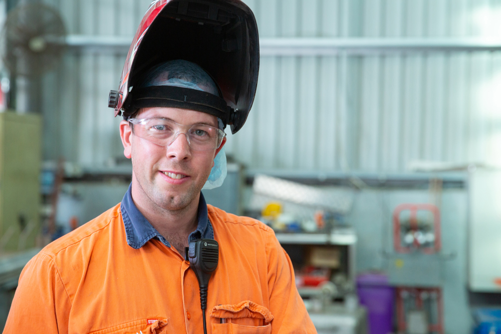 Elijah McLeod working in engineering