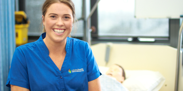 Alicia Blain nursing student in nursing lab