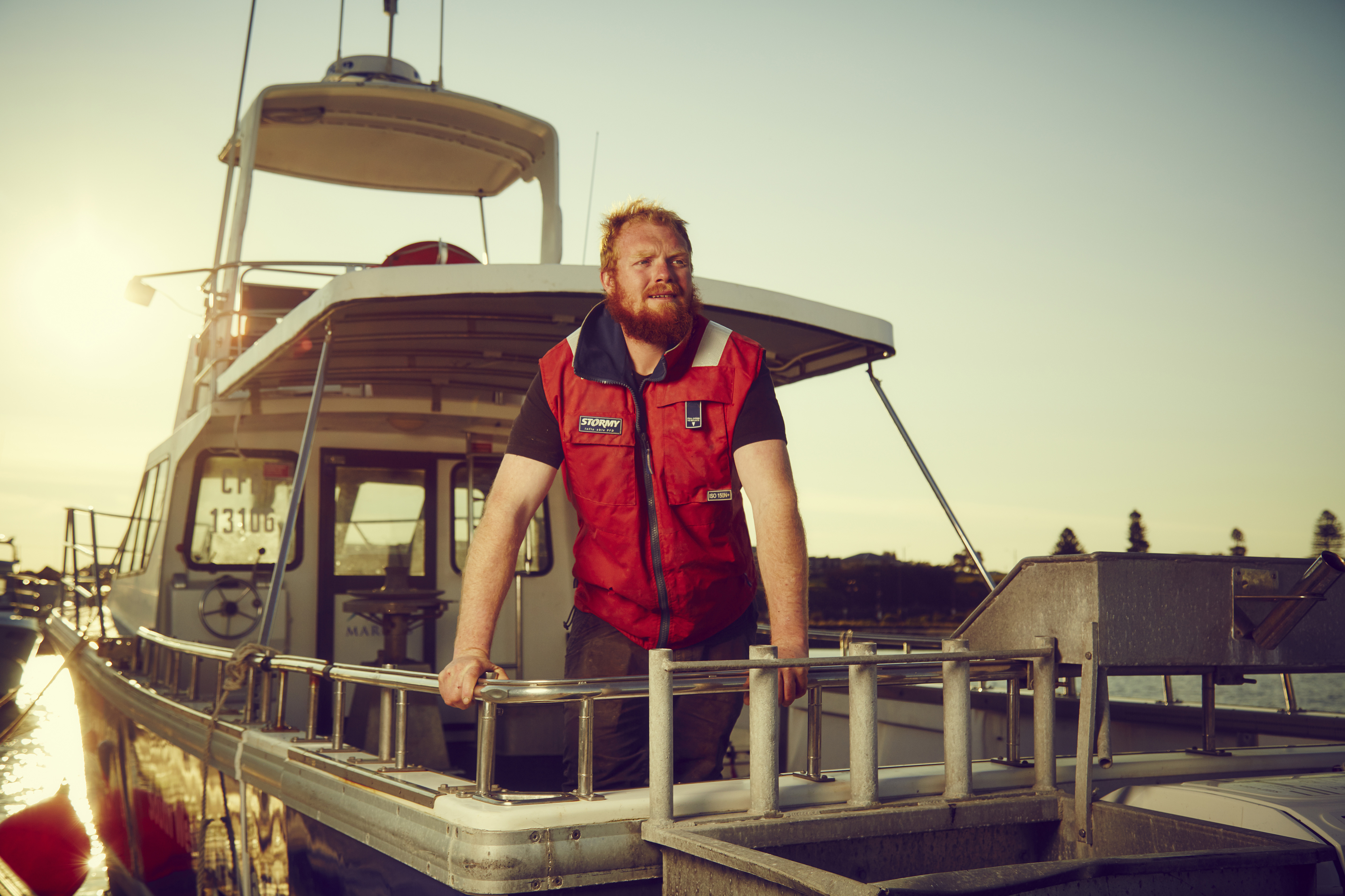 Matthew on a boat