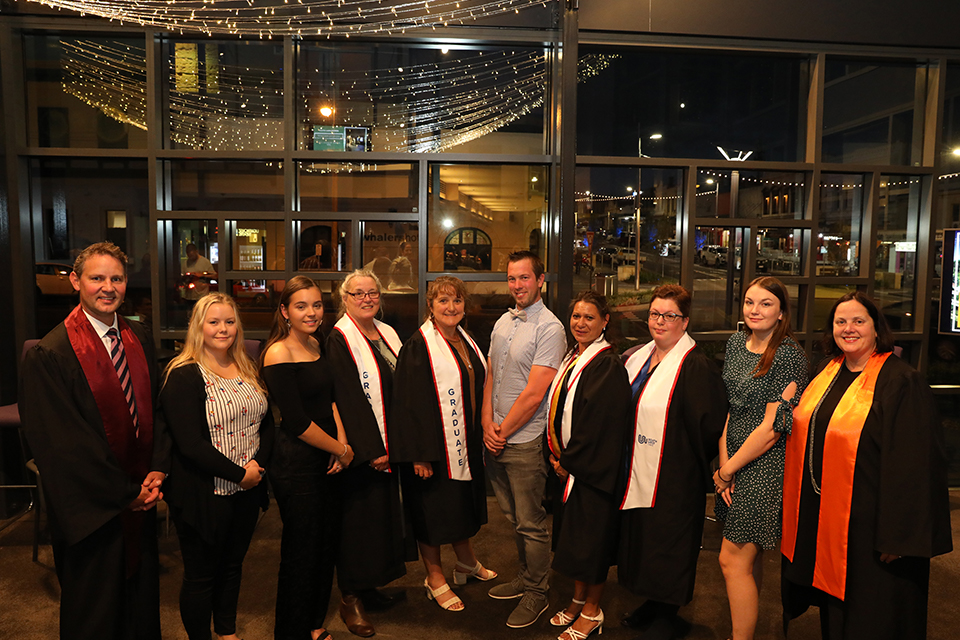 Outstanding Student Award winners with Mark Fidge (CEO of South West TAFE), Adia Quinlivan, Skye Henry-Litster, Susan Tate, Rosemary Wilson, Elijah McLeod, Tanya McDonald, Rebecca Cameron, Ashlea Bentham and Felicity Melican (Board Chair of South West TAFE).